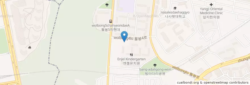 Mapa de ubicacion de 하얀치과의원 en 대한민국, 충청남도, 천안시, 서북구, 쌍용동.