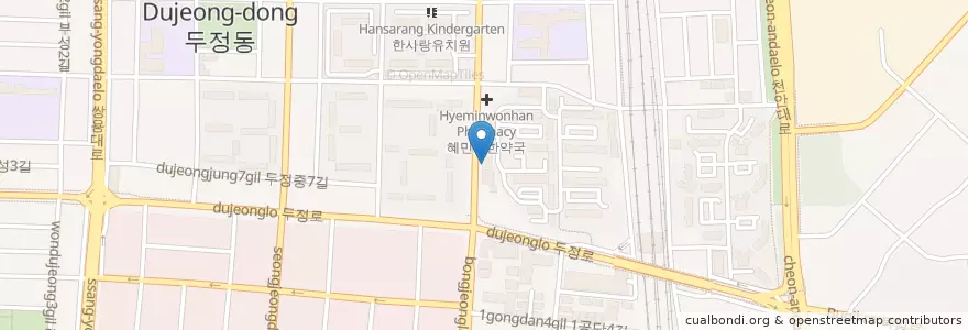 Mapa de ubicacion de 임영설치과의원 en كوريا الجنوبية, 충청남도, 천안시, 서북구, 두정동.