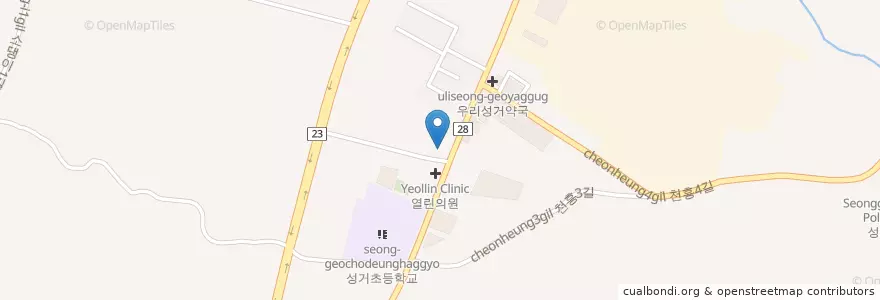 Mapa de ubicacion de 성거치과 en Güney Kore, 충청남도, 천안시, 서북구, 성거읍.