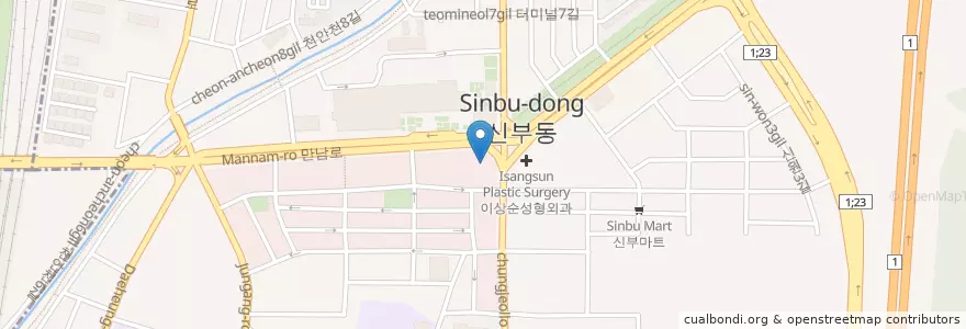 Mapa de ubicacion de 박병일성형외과 en Coreia Do Sul, Chungcheong Do Sul, 천안시, 동남구.