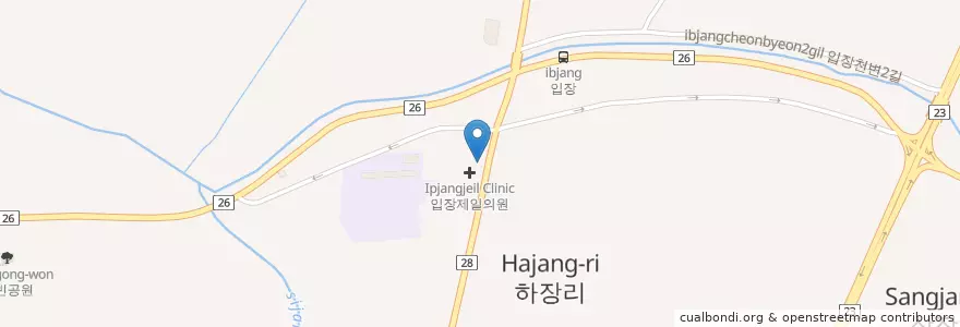 Mapa de ubicacion de 허윤내과의원 en 大韓民国, 忠清南道, 天安市, 西北区, 입장면.