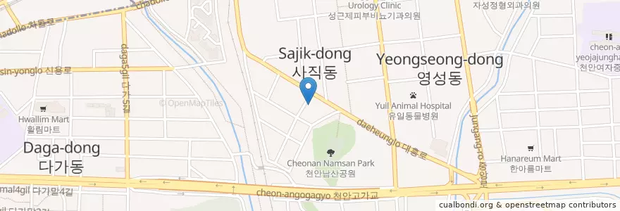 Mapa de ubicacion de 천안세브란스의원 en Coreia Do Sul, Chungcheong Do Sul, 천안시, 동남구.