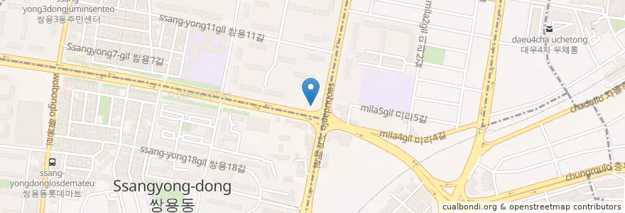 Mapa de ubicacion de 연세정형외과 en 대한민국, 충청남도, 천안시, 서북구, 쌍용동.