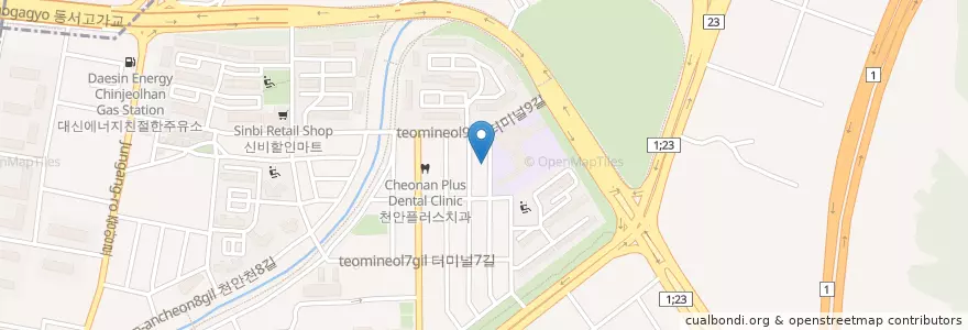 Mapa de ubicacion de 최무수통증크리닉 en 韩国/南韓, 忠清南道, 天安市, 东南区.