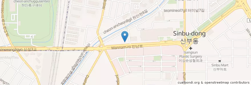 Mapa de ubicacion de 홍성조신경외과 en 韩国/南韓, 忠清南道, 天安市, 西北區.