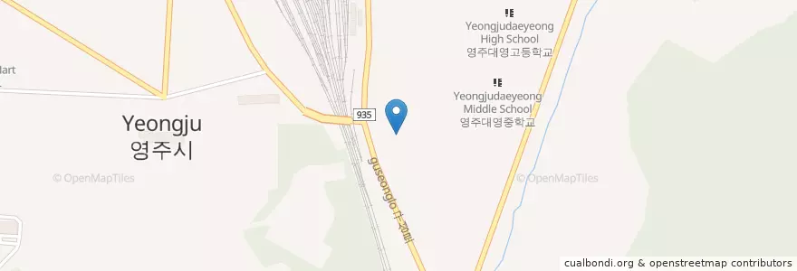 Mapa de ubicacion de 영주중앙의원 en 대한민국, 경상북도, 영주시.