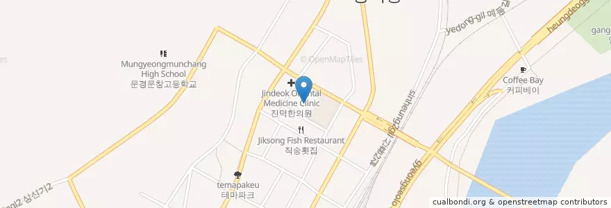 Mapa de ubicacion de 문경치과의원 en Zuid-Korea, Gyeongsangbuk-Do, 문경시.