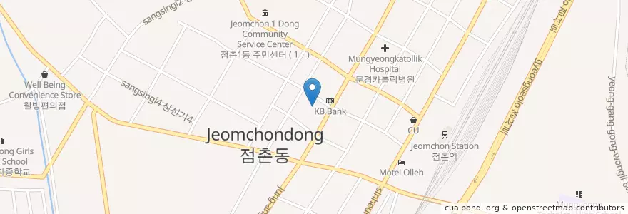 Mapa de ubicacion de 서울신통의원 en Südkorea, Gyeongsangbuk-Do, 문경시.