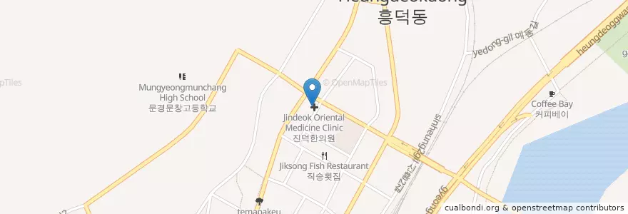 Mapa de ubicacion de 진덕한의원 en 韩国/南韓, 庆尚北道, 聞慶市.