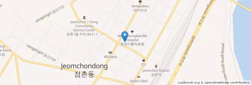 Mapa de ubicacion de 명광한의원 en Korea Selatan, Gyeongsang Utara, 문경시.