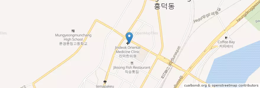 Mapa de ubicacion de 하나로약국 en 대한민국, 경상북도, 문경시.