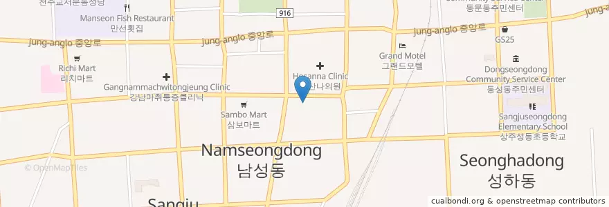 Mapa de ubicacion de 혜인한의원 en Güney Kore, 경상북도, 상주시.