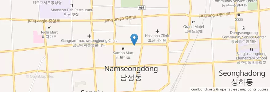 Mapa de ubicacion de 중국한의원 en Korea Selatan, Gyeongsang Utara, 상주시.