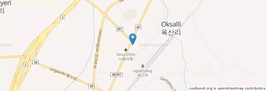 Mapa de ubicacion de 옥산의원 en Республика Корея, Кёнсан-Пукто, 상주시.