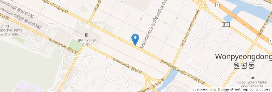 Mapa de ubicacion de Mi Dental Clinic en South Korea, Gyeongsangbuk-Do, Gumi-Si.