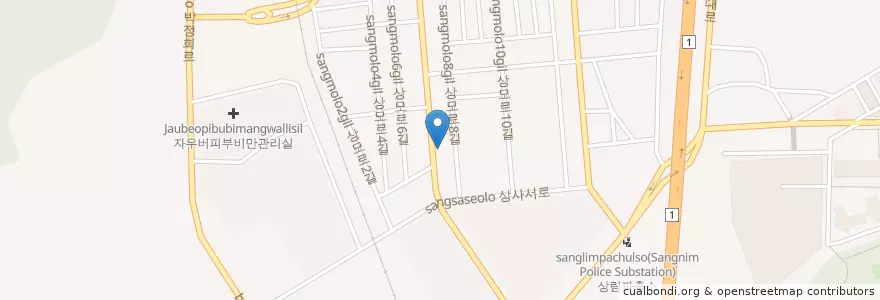 Mapa de ubicacion de 권가정의학과의원 en كوريا الجنوبية, 경상북도, 구미시.