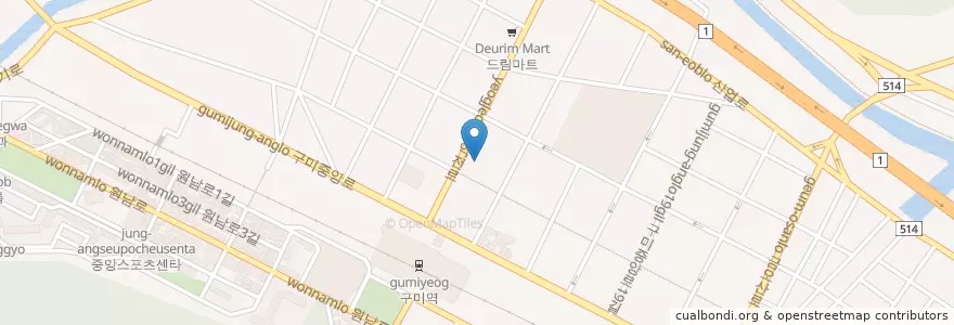 Mapa de ubicacion de 카톨릭피부과의원 en 대한민국, 경상북도, 구미시.