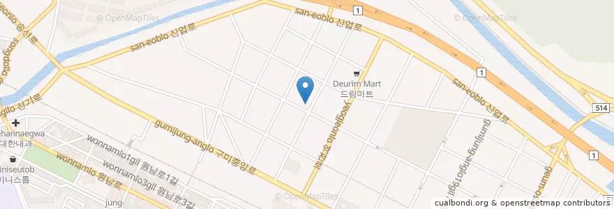 Mapa de ubicacion de 보화당한의원 en Südkorea, Gyeongsangbuk-Do, 구미시.