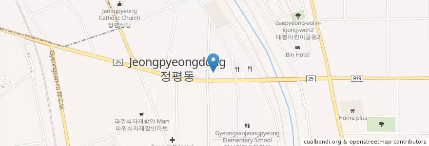 Mapa de ubicacion de 메디필의원 en 대한민국, 경상북도, 경산시.