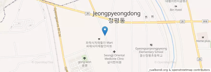 Mapa de ubicacion de 류기찬내과의원 en Korea Selatan, Gyeongsang Utara, 경산시, 서부2동.