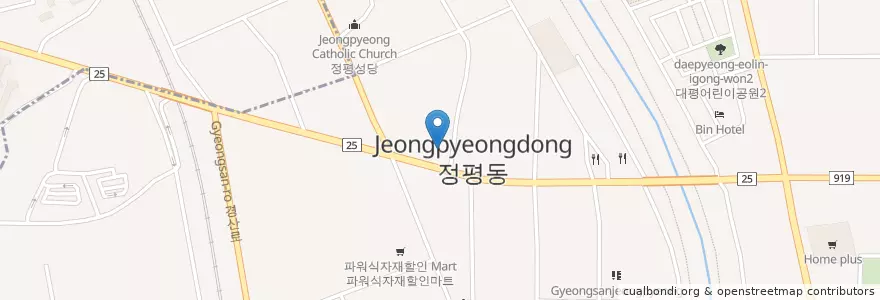 Mapa de ubicacion de 마인열소아과의원 en کره جنوبی, جئونسانگبوک-دو, 경산시, 서부2동.