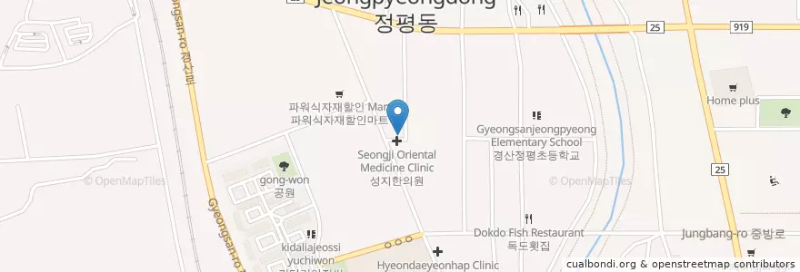Mapa de ubicacion de 경산연합한의원 en Südkorea, Gyeongsangbuk-Do, 경산시, 서부2동.