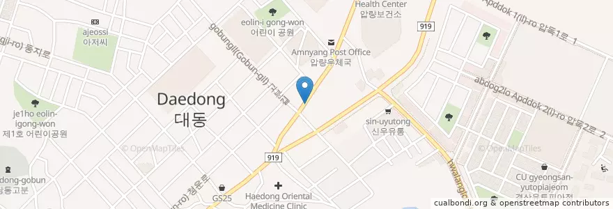 Mapa de ubicacion de 이기준한의원 en کره جنوبی, جئونسانگبوک-دو, 경산시, 압량읍, 북부동.