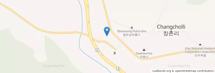 Mapa de ubicacion de 반성치과 en كوريا الجنوبية, 경상남도, 진주시.