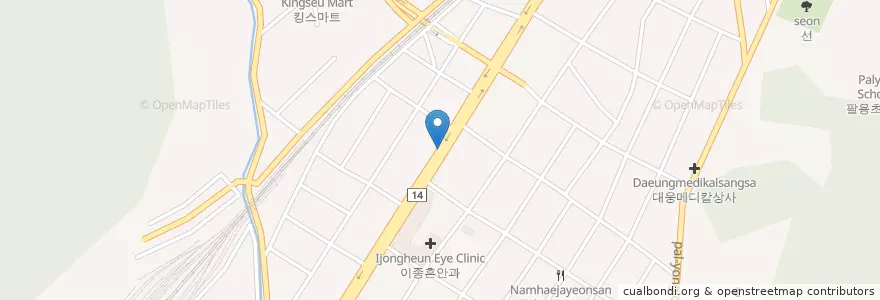 Mapa de ubicacion de 김창수수외과의원 마산병원 en كوريا الجنوبية, 경상남도, 창원시, 마산회원구.
