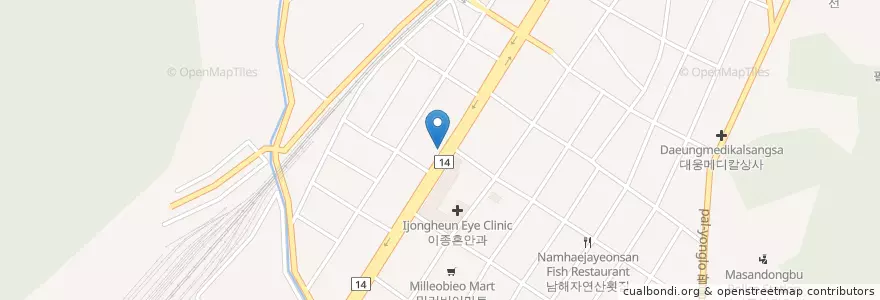 Mapa de ubicacion de Hong Dental Clinic en South Korea, Gyeongsangnam-Do, Changwon-Si, Masanhoewon-Gu.