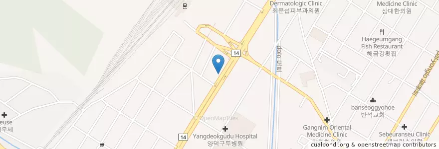 Mapa de ubicacion de 황경룡치과의원 en Corea Del Sud, Sud Gyeongsang, 창원시, 마산회원구.