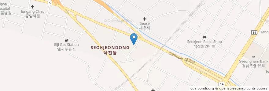 Mapa de ubicacion de 이무철치과의원 en Güney Kore, 경상남도, 창원시, 마산회원구.