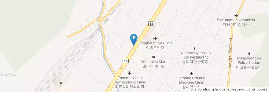 Mapa de ubicacion de 이승원치과의원 en 대한민국, 경상남도, 창원시, 마산회원구.