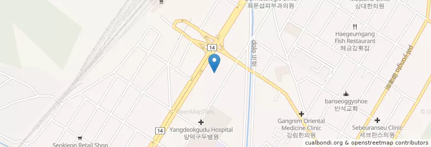 Mapa de ubicacion de 백승동치과의원 en Corée Du Sud, Gyeongsang Du Sud, 창원시, 마산회원구.