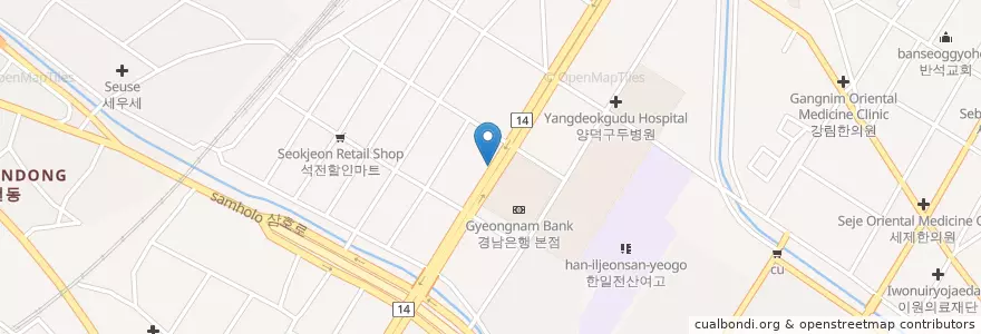 Mapa de ubicacion de Geonganghanjindanbangsaseongwa Clinic en South Korea, Gyeongsangnam-Do, Changwon-Si, Masanhoewon-Gu.