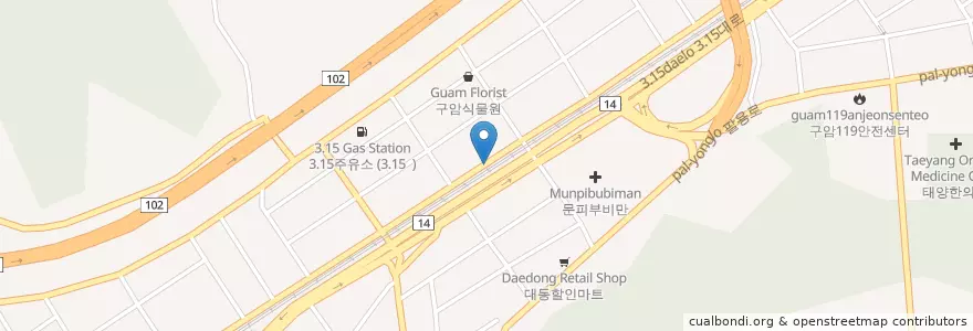 Mapa de ubicacion de 원자한의원 en 大韓民国, 慶尚南道, 昌原市, 馬山会原区.