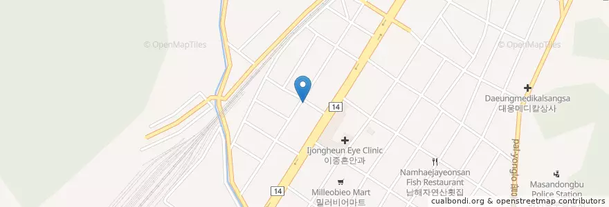 Mapa de ubicacion de 영남한의원 en Zuid-Korea, Gyeongsangnam-Do, 창원시, 마산회원구.