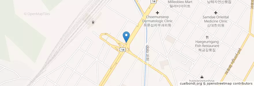 Mapa de ubicacion de 육일합동의원 en Corea Del Sur, Gyeongsang Del Sur, 창원시, 마산회원구.
