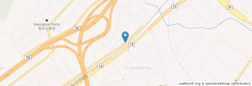 Mapa de ubicacion de 아이사랑아동발달상담센타 en 대한민국, 경상남도, 창원시, 의창구.