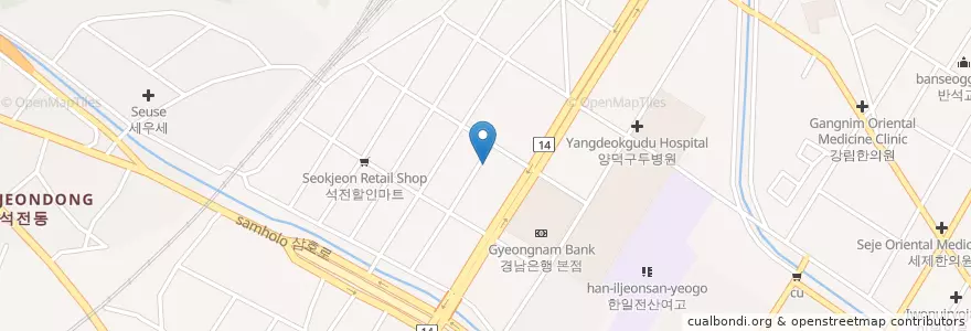Mapa de ubicacion de 열쇠병원 en 대한민국, 경상남도, 창원시, 마산회원구.