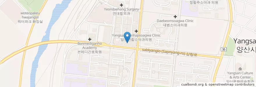 Mapa de ubicacion de 이석규이비인후과의원 en 大韓民国, 慶尚南道, 梁山市.