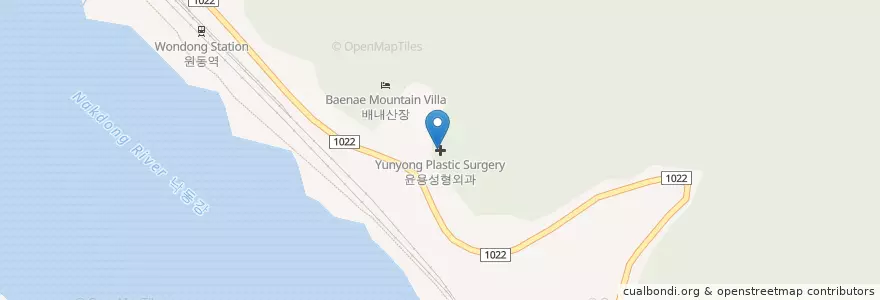 Mapa de ubicacion de 윤용성형외과 en Korea Selatan, Gyeongsang Selatan, 양산시.