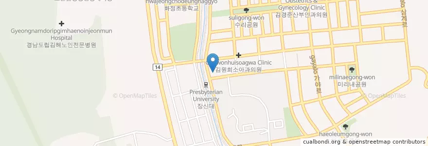 Mapa de ubicacion de 제중한의원 en Coreia Do Sul, Gyeongsang Do Sul, 김해시.