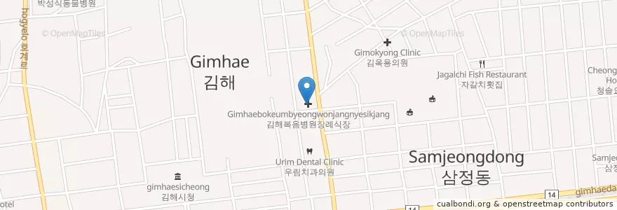 Mapa de ubicacion de 김해복음병원 en کره جنوبی, جئونسانگنام-دو, 김해시.