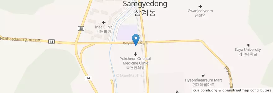 Mapa de ubicacion de Dangdangneteuwokeu Nabihanuiwon Gimhaejeom en South Korea, Gyeongsangnam-Do, Gimhae-Si.