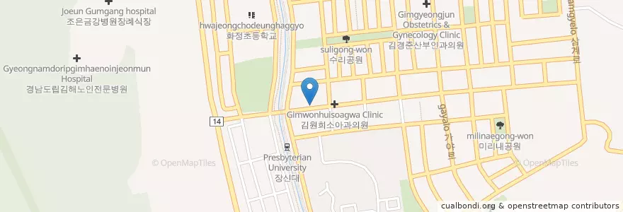 Mapa de ubicacion de 미슬림여성의원 en 대한민국, 경상남도, 김해시.