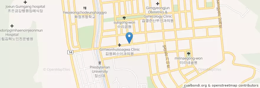 Mapa de ubicacion de 시애틀치과의원 en Korea Selatan, Gyeongsang Selatan, 김해시.