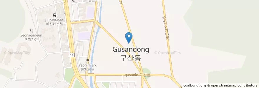 Mapa de ubicacion de 굿모닝치과의원 en Corea Del Sur, Gyeongsang Del Sur, 김해시.