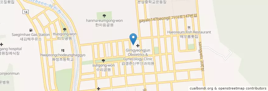 Mapa de ubicacion de 삼치과의원 en Zuid-Korea, Gyeongsangnam-Do, 김해시.