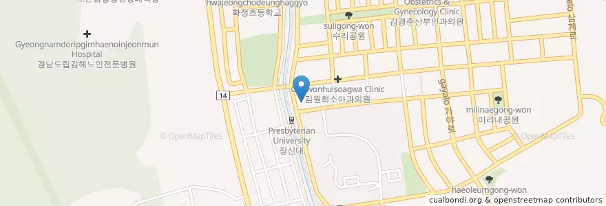 Mapa de ubicacion de K2S치과의원 en Corée Du Sud, Gyeongsang Du Sud, 김해시.